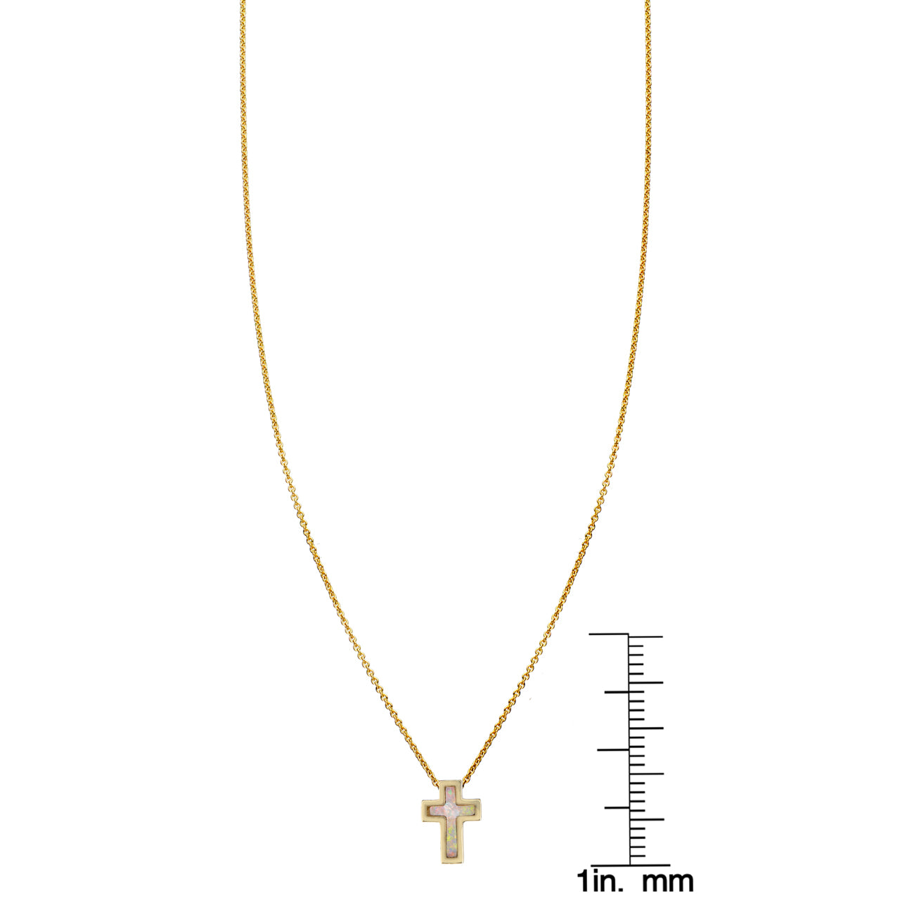 Opal Inlaid Cross Necklace