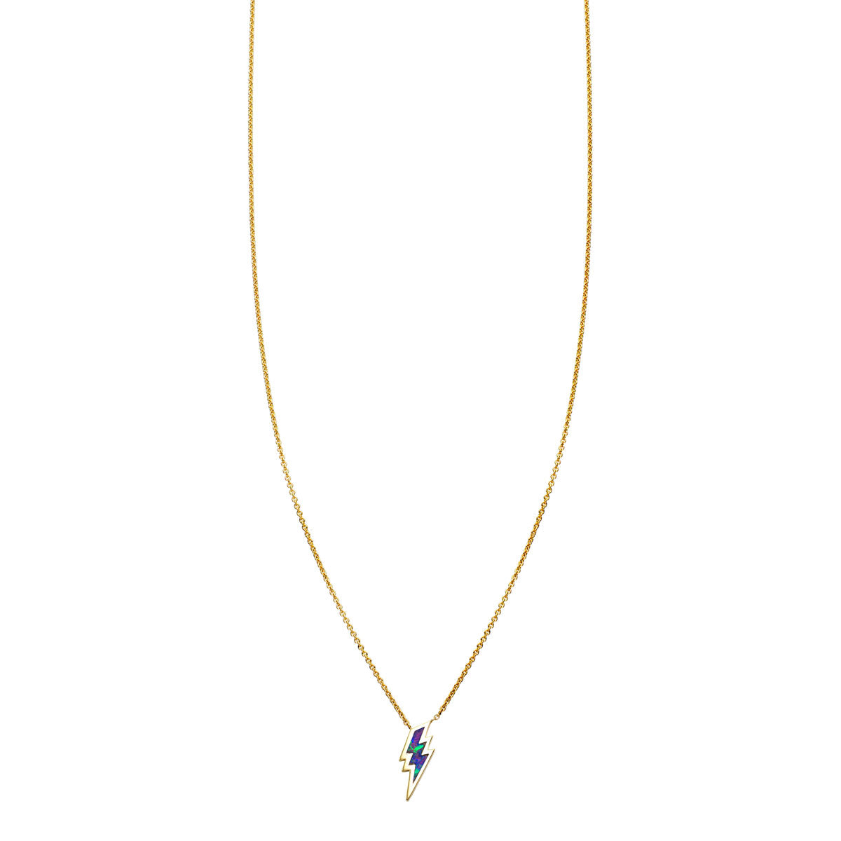 Image of Opal Inlaid Lightning Bolt Necklace