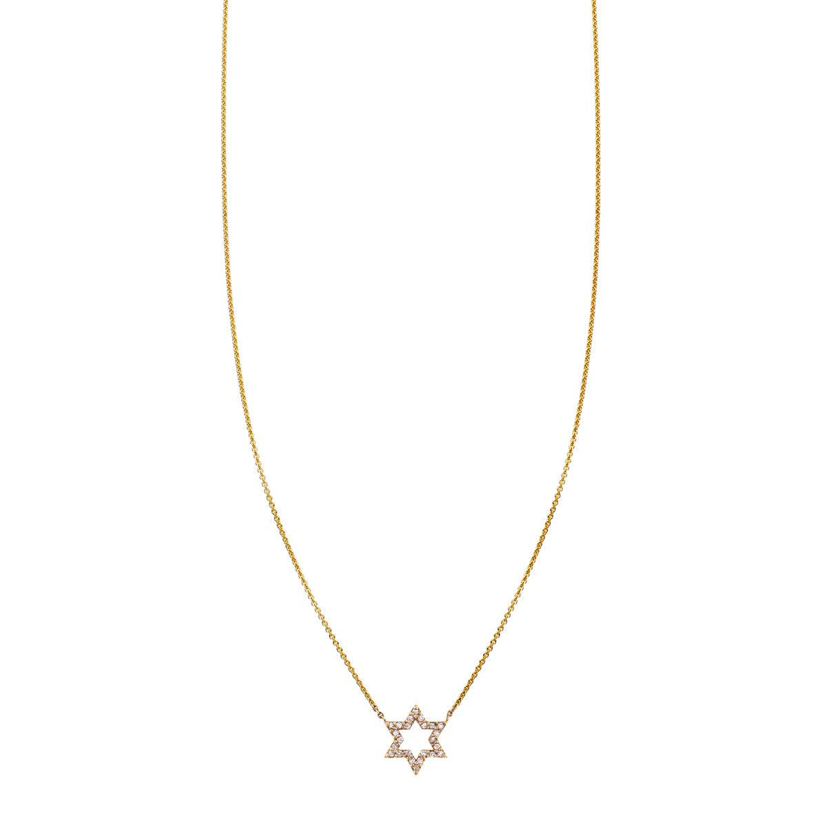 Small gold star store of david necklace