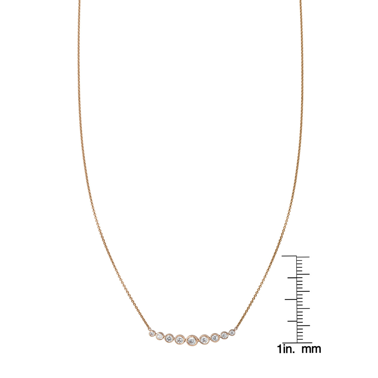 Tapered Diamond Arch Necklace