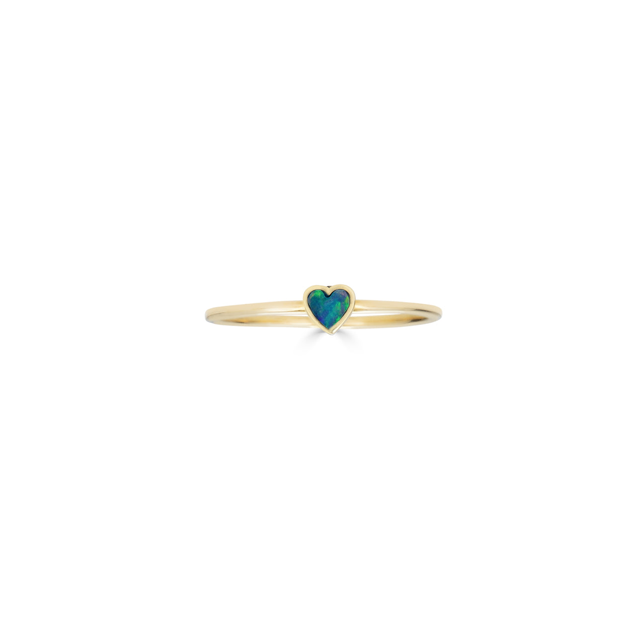 Image of Tiny Opal Inlaid Heart Ring