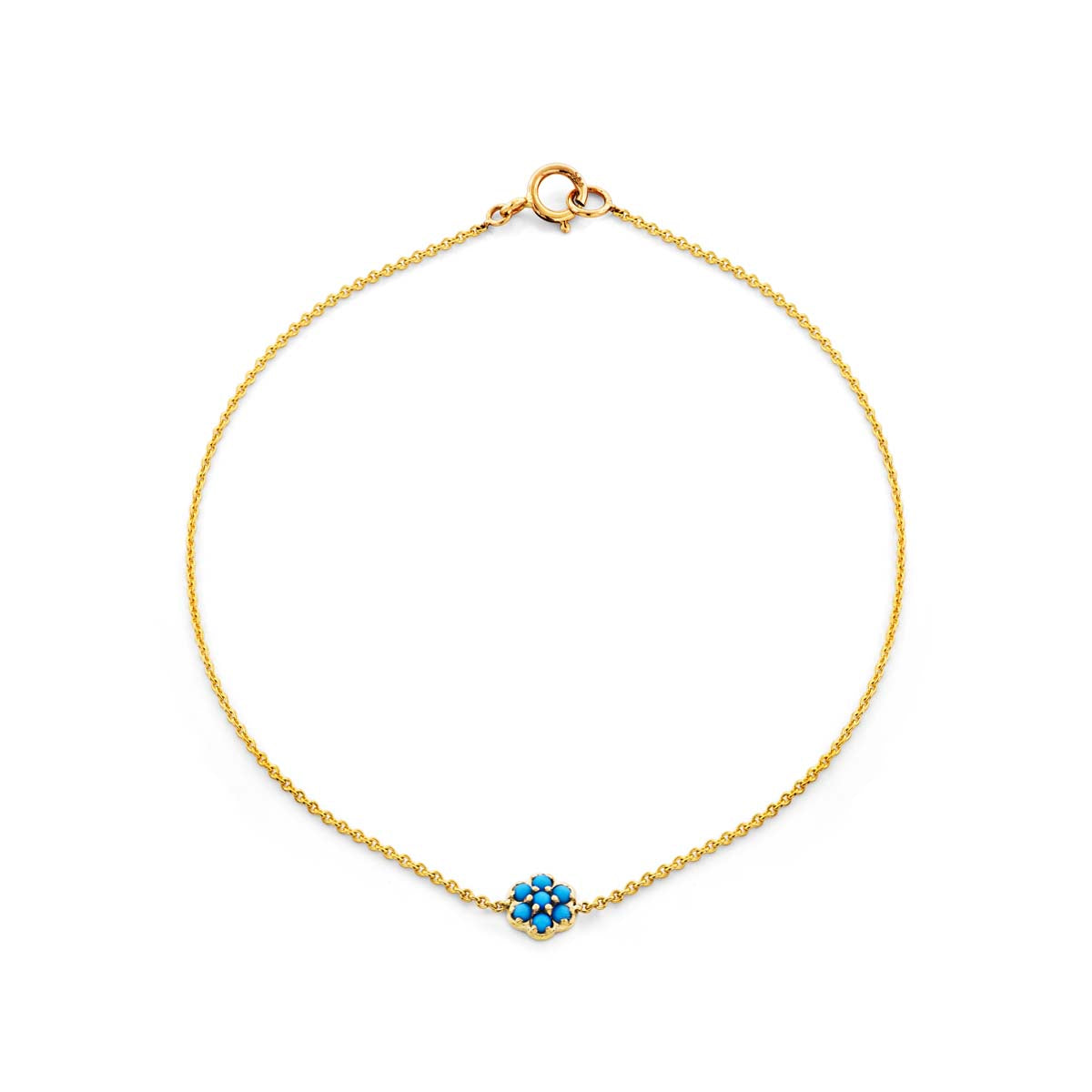 Image of Turquoise Flower & Gold Bracelet