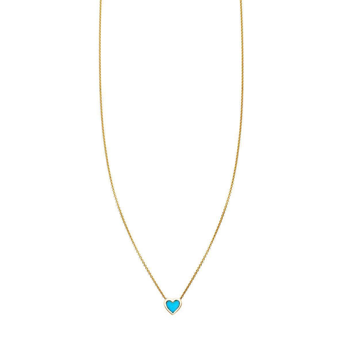 Image of Turquoise Inlaid Heart Necklace