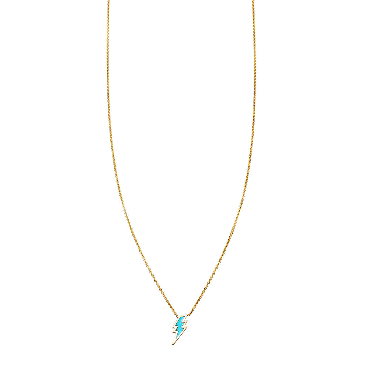 Image of Turquoise Inlaid Lightning Bolt Necklace