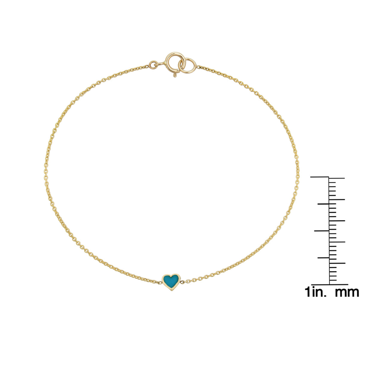 Turquoise Inlaid Tiny Heart Bracelet