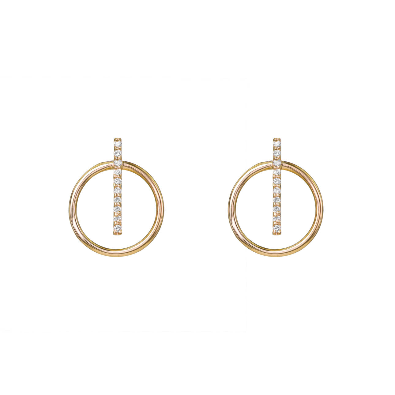 Image of Vertical Diamond Bar Hoops