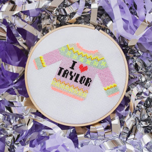 Cotton Clara I Love Taylor Cross Stitch Kit - Hipstitch