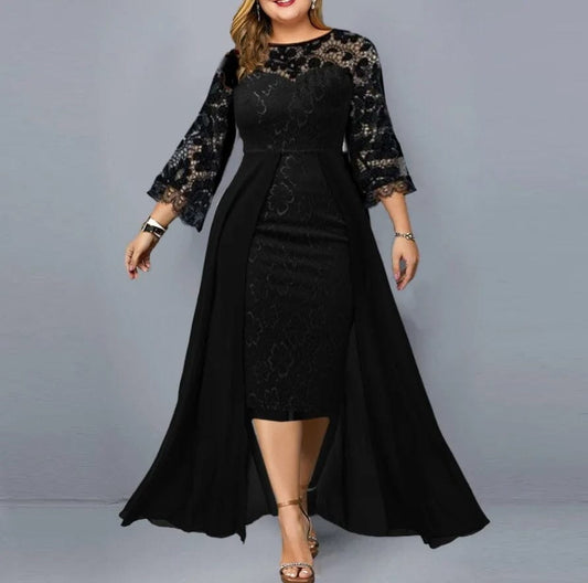 Women Plus Size Velvet Wrap Ruched Bodycon Long Sleeve Elegant