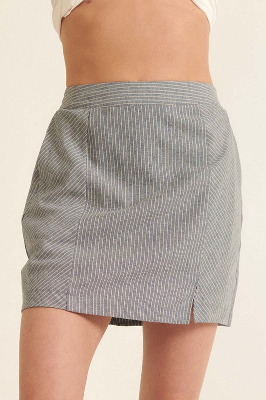 Back Elastic Waist Band Side Pockets Pleat Side Open Slit Tropical Print  Pants