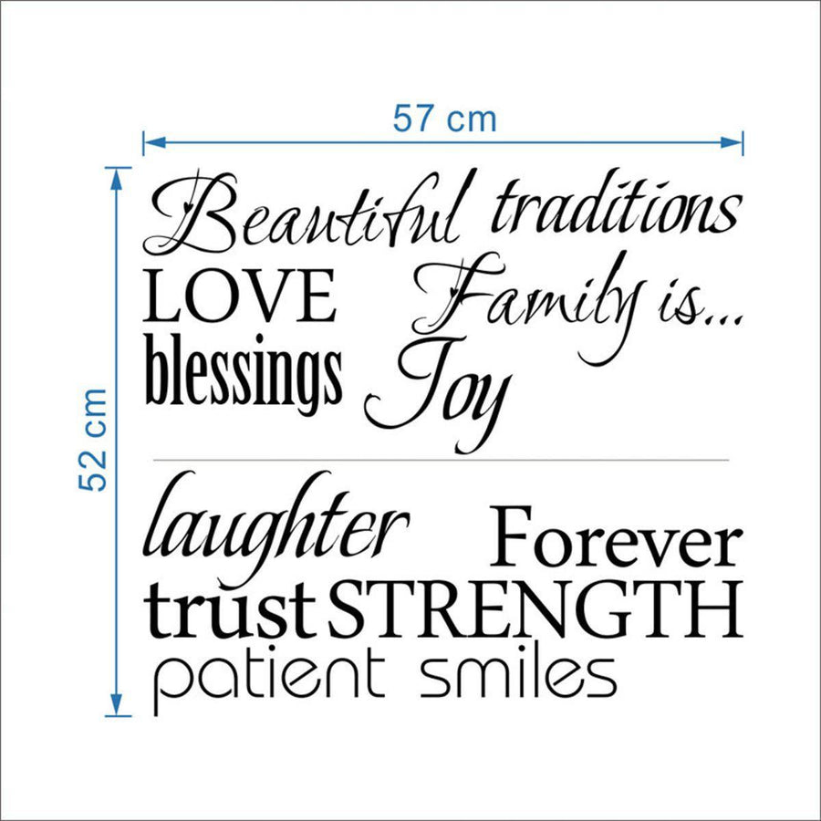 Family Quotes Wall Sticker For 12 words love blessing smile Joy Forever Vinyl Wall Decal