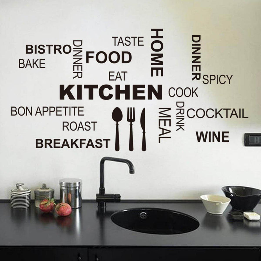 Kitchen Characters Words Wall Stickers Kitchen Wall Decal Home