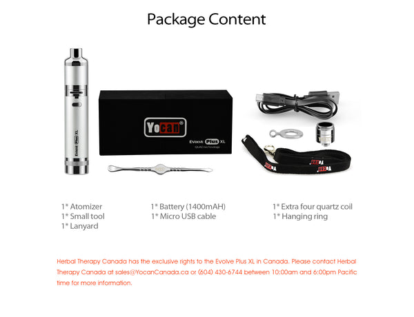 Yocan Evolve Plus XL QUAD Quartz Coil Wax Vape Pen Kit