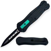 Miniature OTF Automatic Knife - Teal and Black Nav Image 1