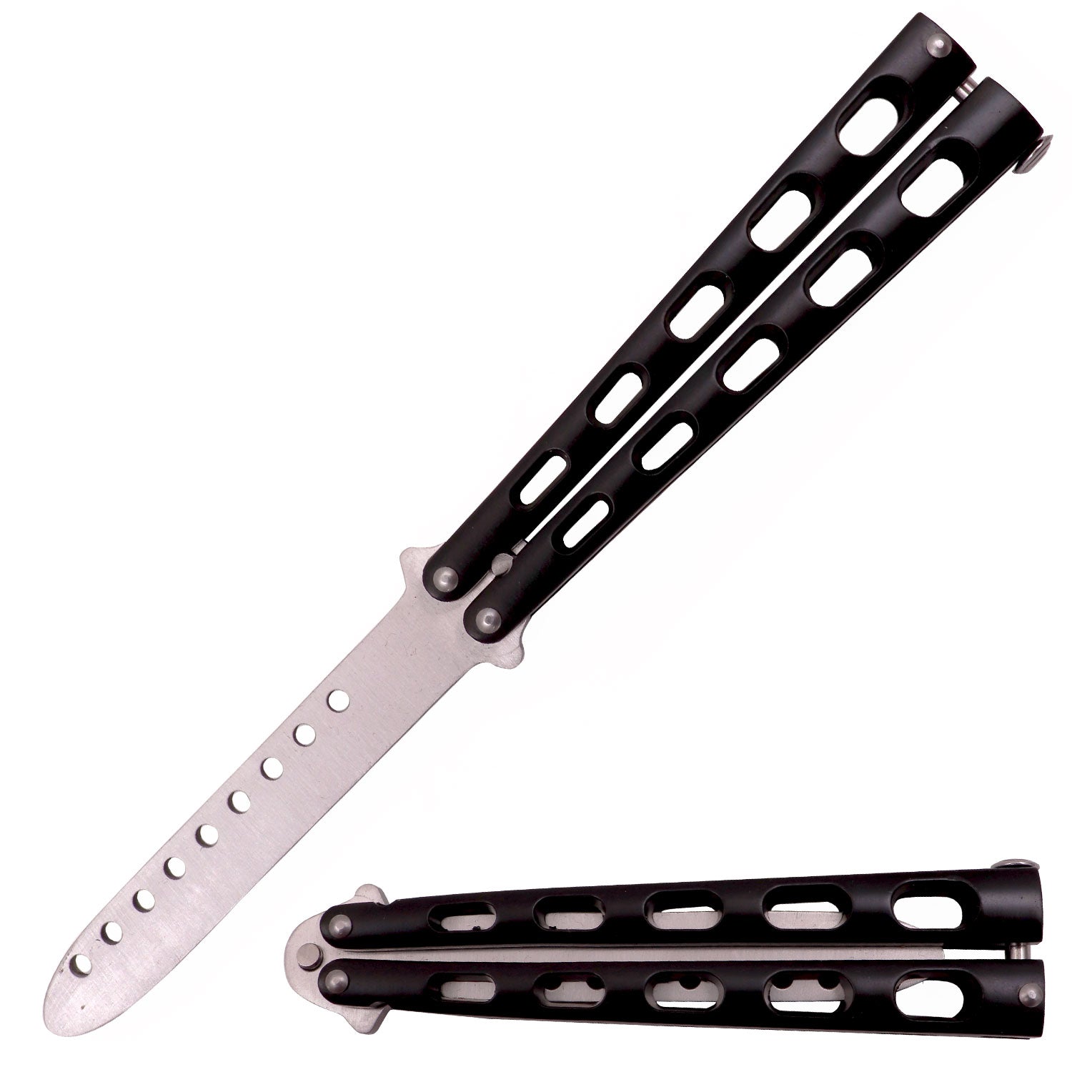 Tiger-USA Butterfly Training Knife 440 Stainless 8.85 Inch - Black sil ...