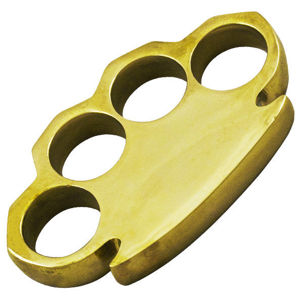 Navy Brass Knuckles Belt Buckle Paperweight - Shiny Gold