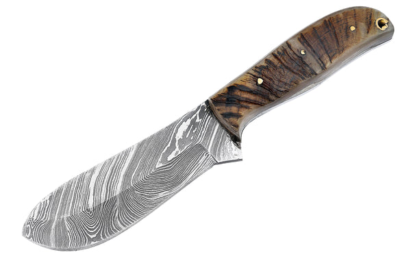 Damuscus Hunting Knife W. Case Real Stang Handle – Panther Wholesale