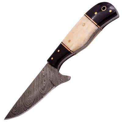 9'' FULL TANG REAL DAMASCUS HUNTING KNIFE BONE HANDLE – Panther