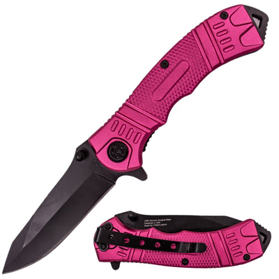 Tiger-USA Dual-Colored Karambit Style Knife - Pink Handle Purple Knife –  Panther Wholesale