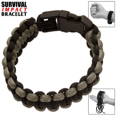 Geartrade - Paracord Backpacking Survival Bracelets Bracelet with Whistle and Ferro Rod on Clip