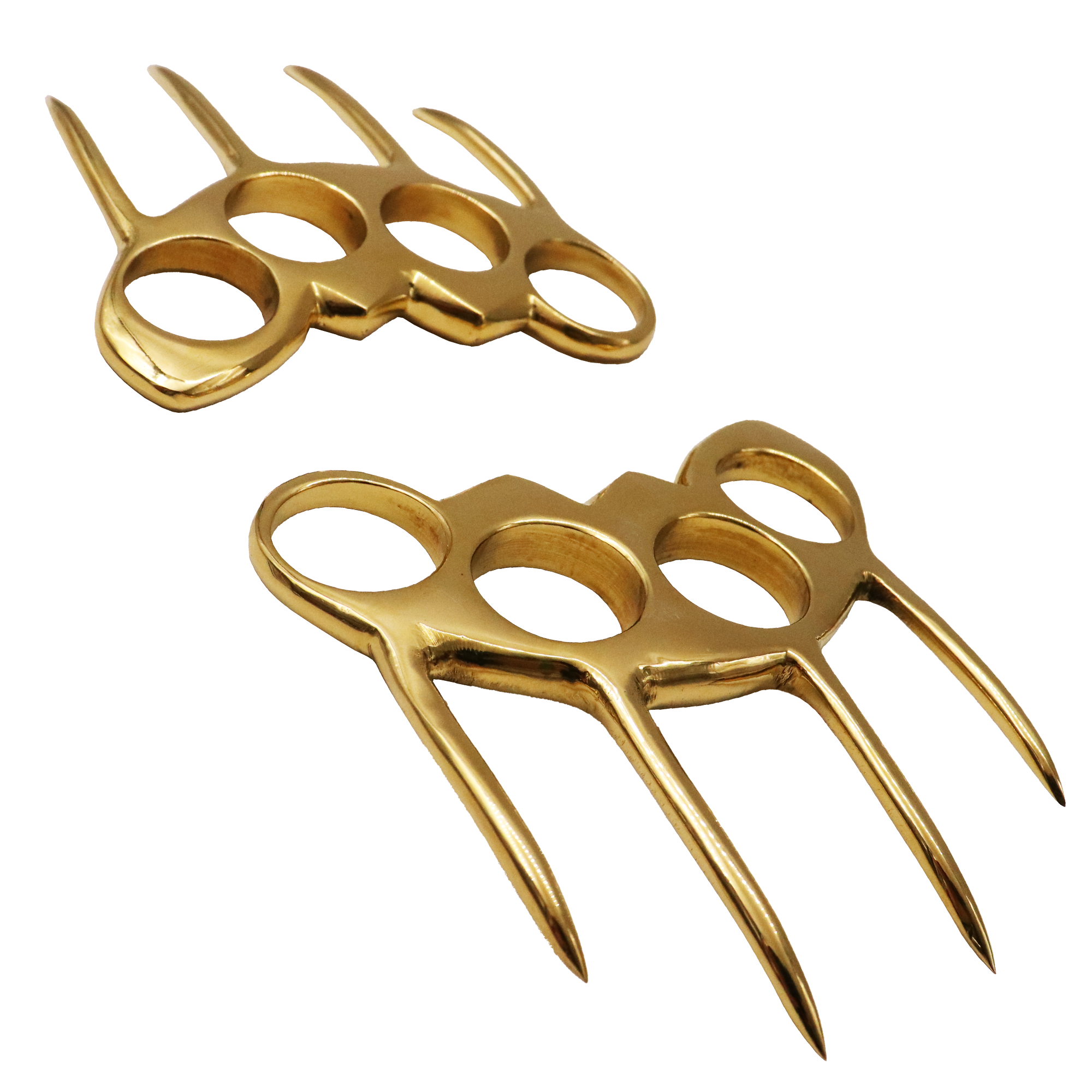 Spiked Brass Knuckle Solid Steel - Gold