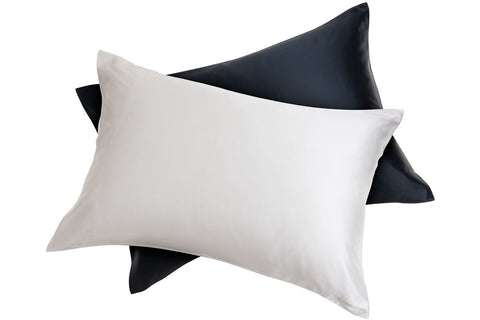 White and black silk pillowcases