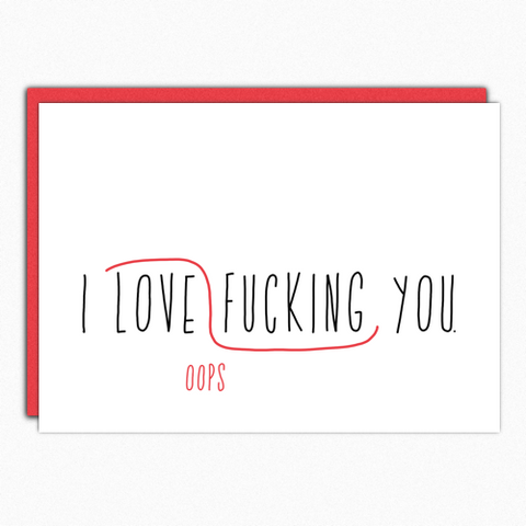 Naughty Card Love Card Anniversary Card Card For Him Birthday Card Boyfriend Adult Greeting Cards Dirty Card I love fucking you I fucking love you Proofreaders Mark 500