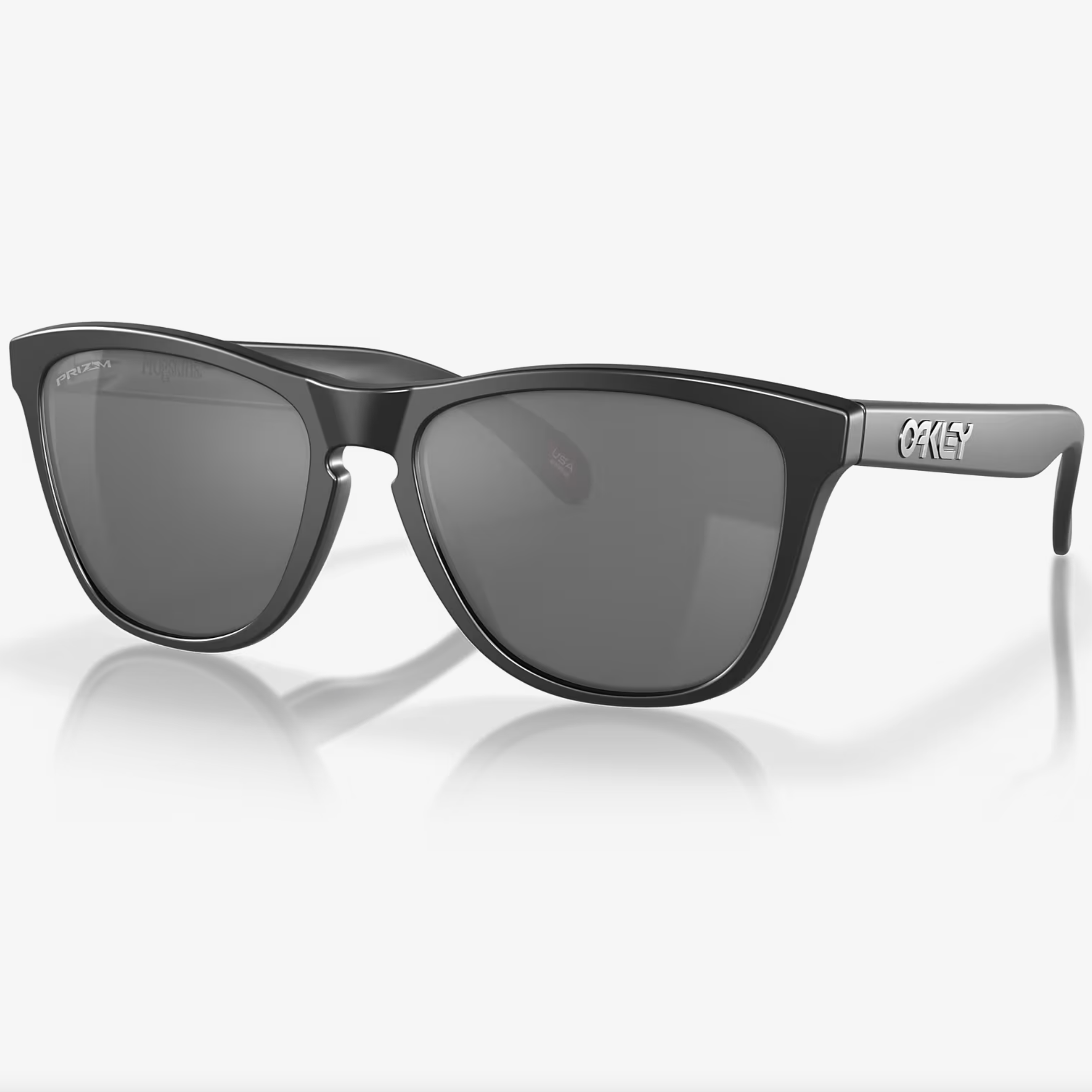Image of Oakley Frog Skins Sunglasses Matte Black Prizm Black Polarized