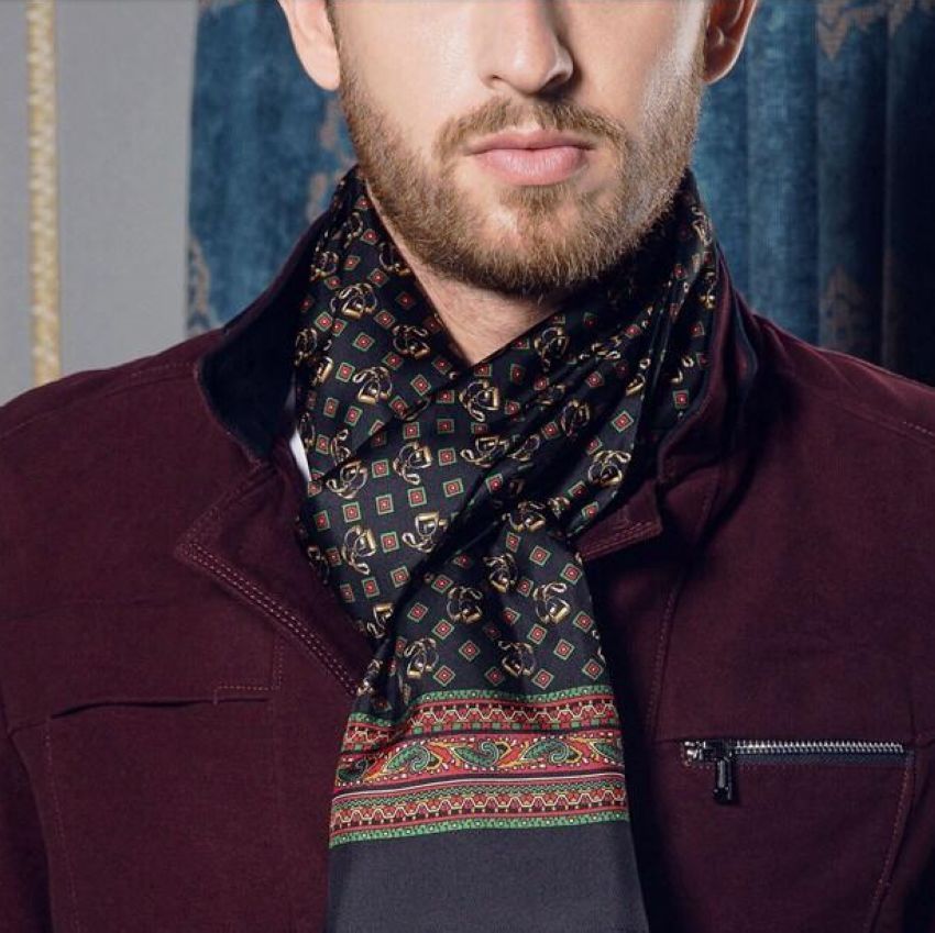 100 Silk Long Cravat Scarves For Men Perfect During Spring Autumn W Cliqoasis