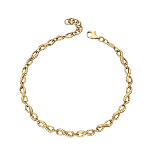 gold infinity link tennis bracelet