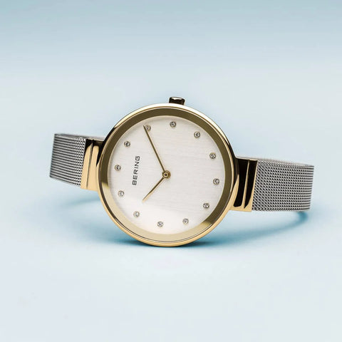 Bering two tone ladies watch with ceramic bezel