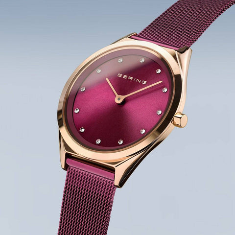 Bering Red and Rose Gold ladies watch