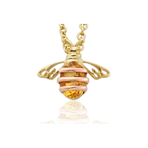 Yellow gold and citrine pendant with rare Welsh gold