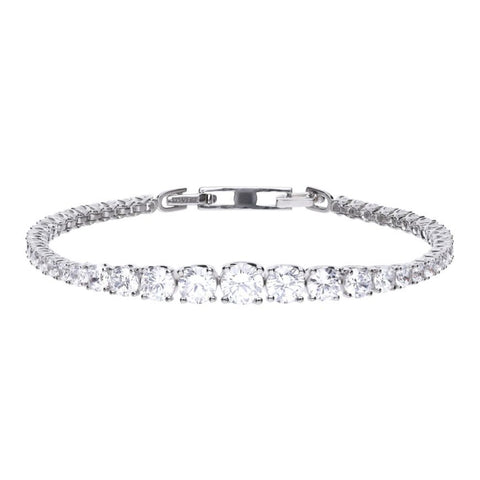 Diamonfire silver zirconia graduated tennis bracelet