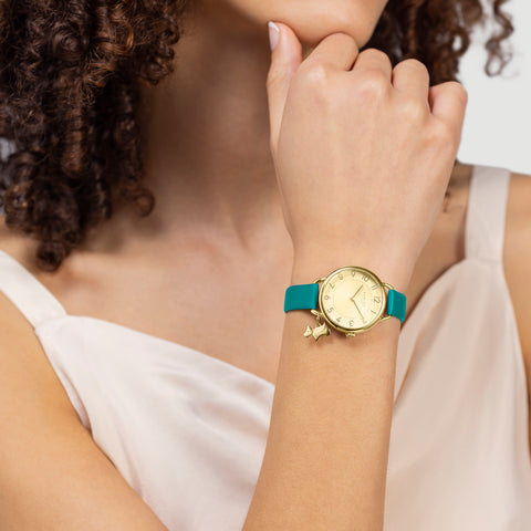 model wearing a radley watch