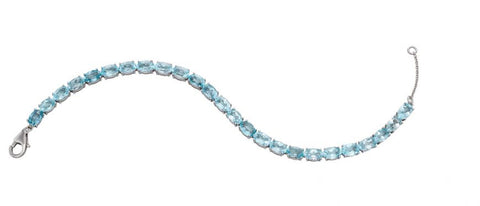 white gold blue topaz tennis bracelet