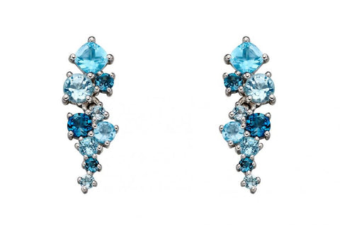 blue topaz multi gemstone earrings