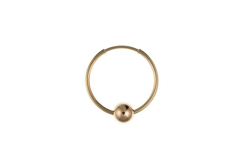 Men's Gold Single Beaded Hoop Earring Earrings Ian Dunford 