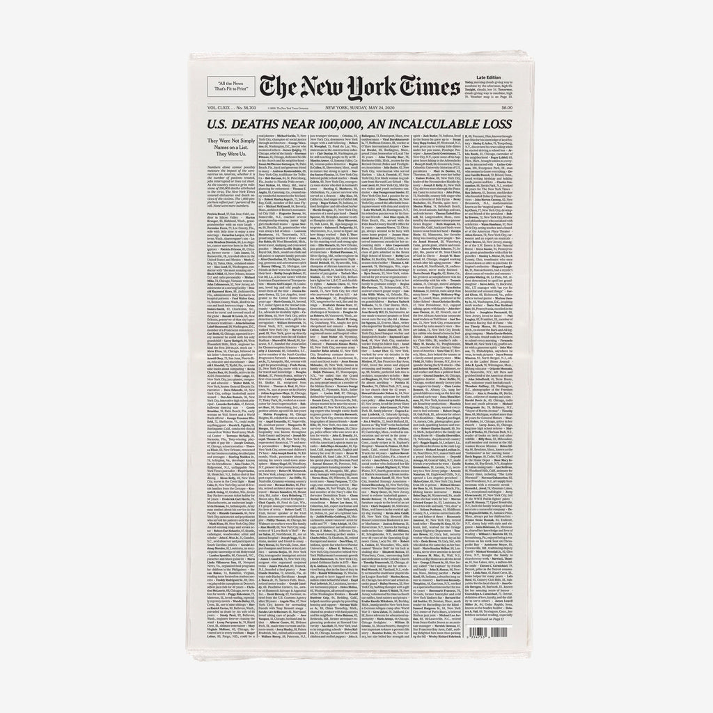 An Incalculable Loss New York Times Newspaper Nytstore