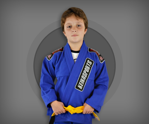 Boy wearing blue Jiu-Jitsu GI