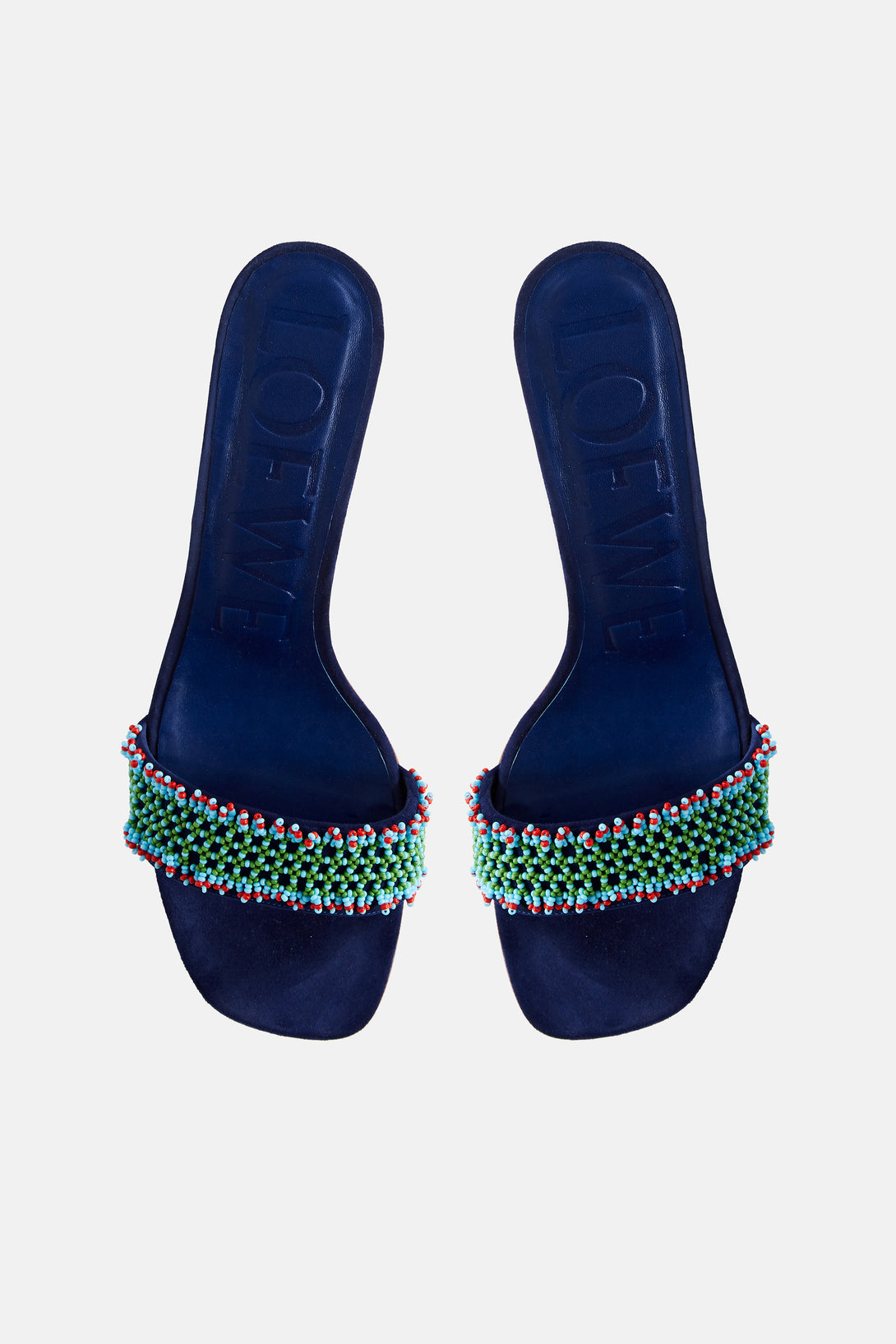 navy blue mules heels