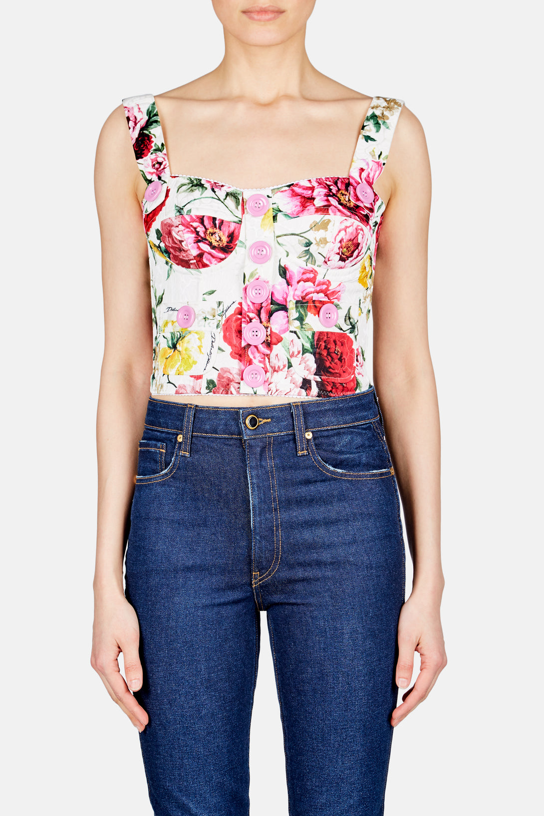 dolce and gabbana floral bustier top
