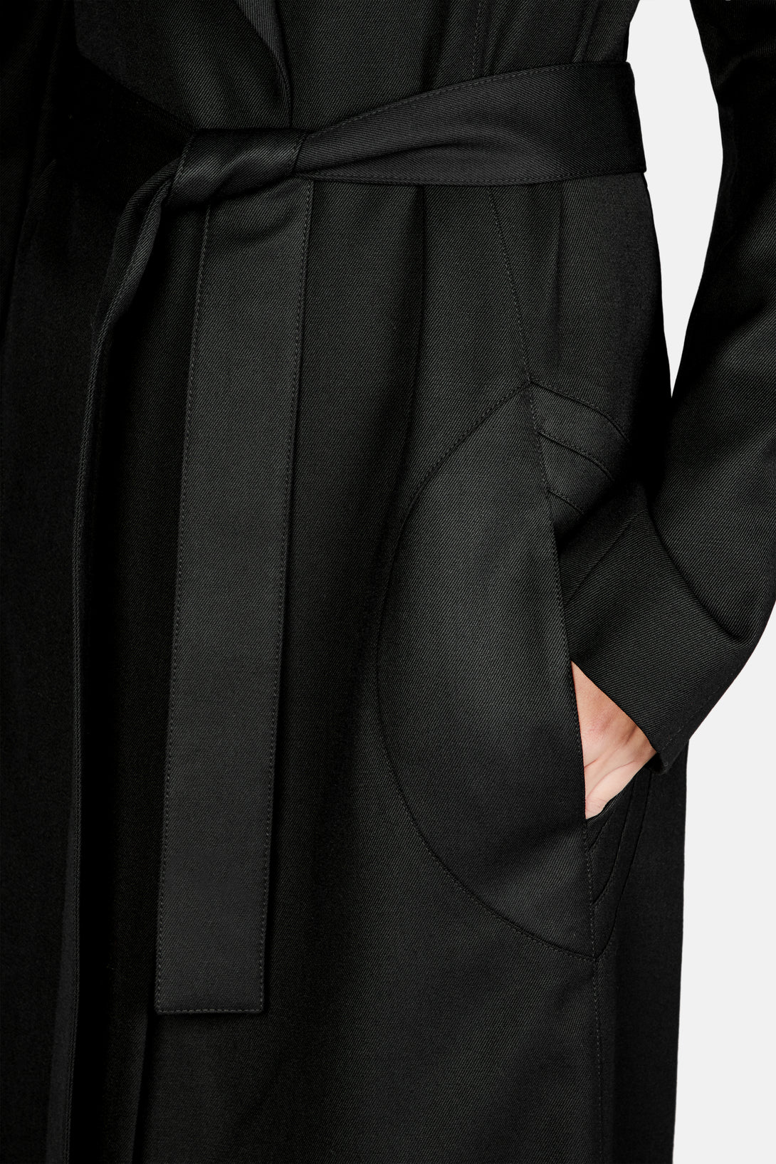 Long Wrap Coat - Black – The Line