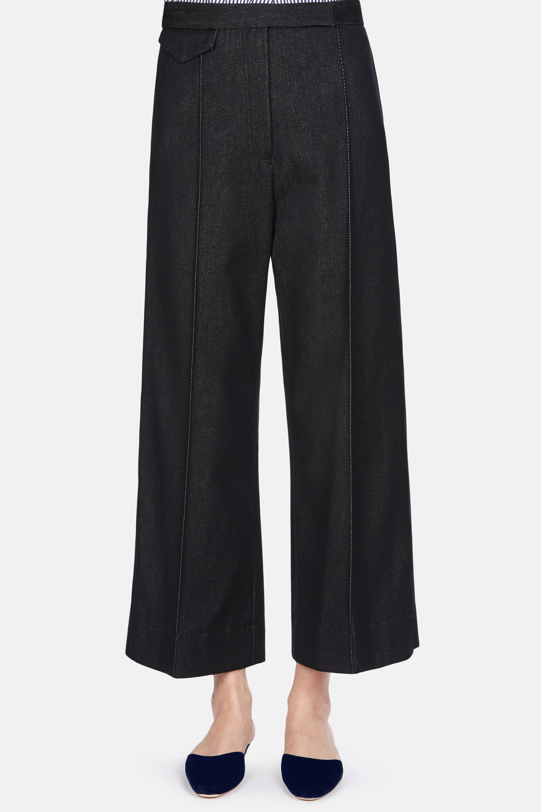 Trouser 37 New High Waisted Trouser - Dark Indigo – The Line