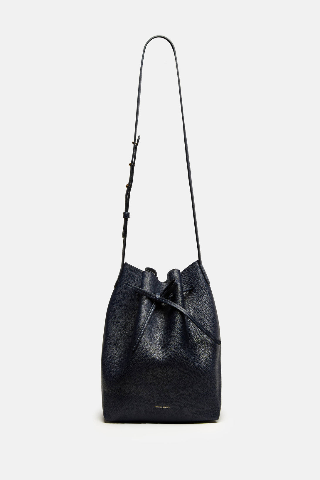 tumbled leather bucket bag