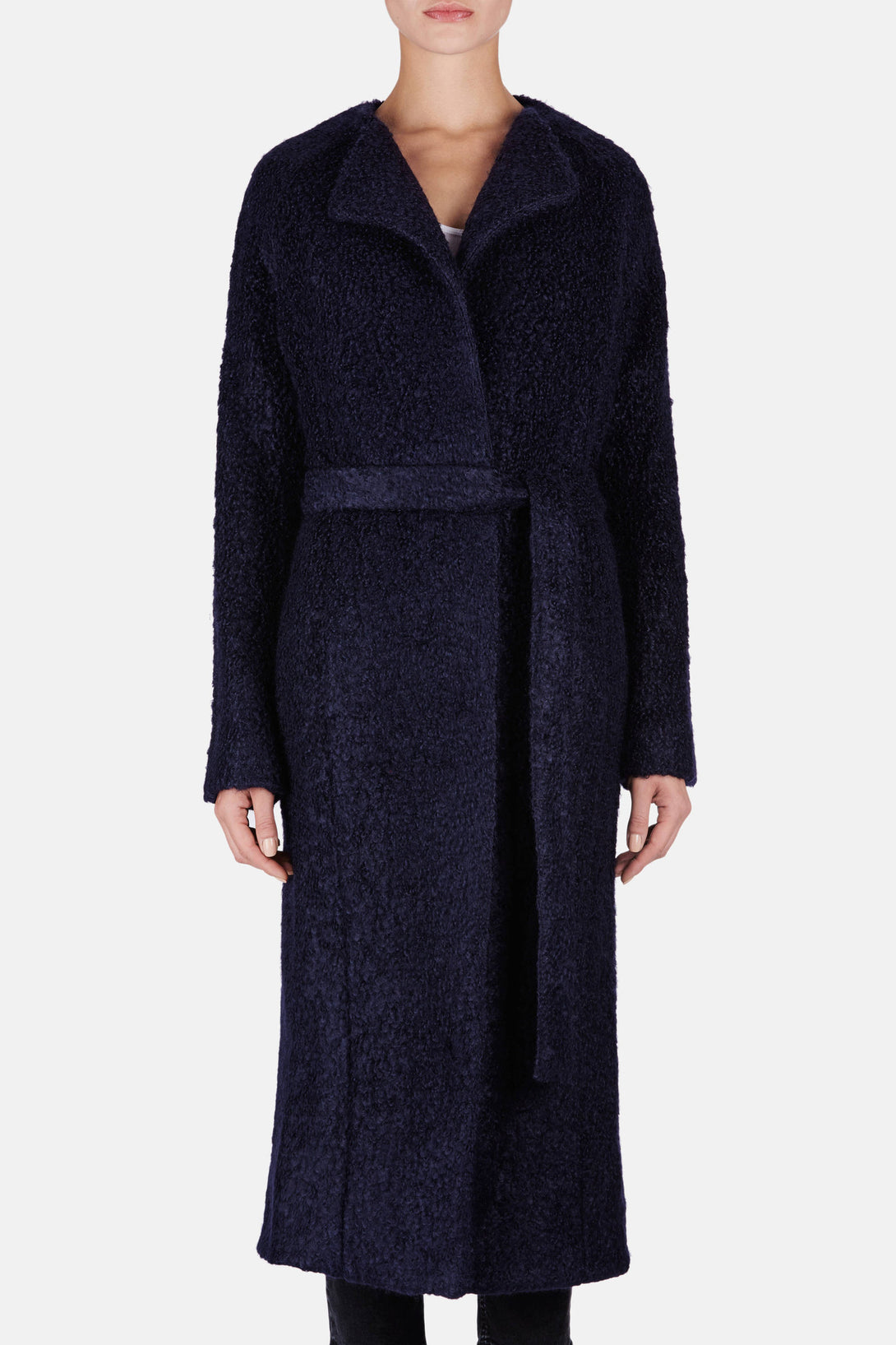 navy wrap coat