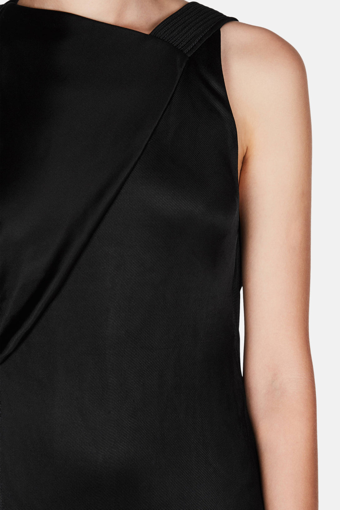 Draped Open Back Dress - Noir – The Line