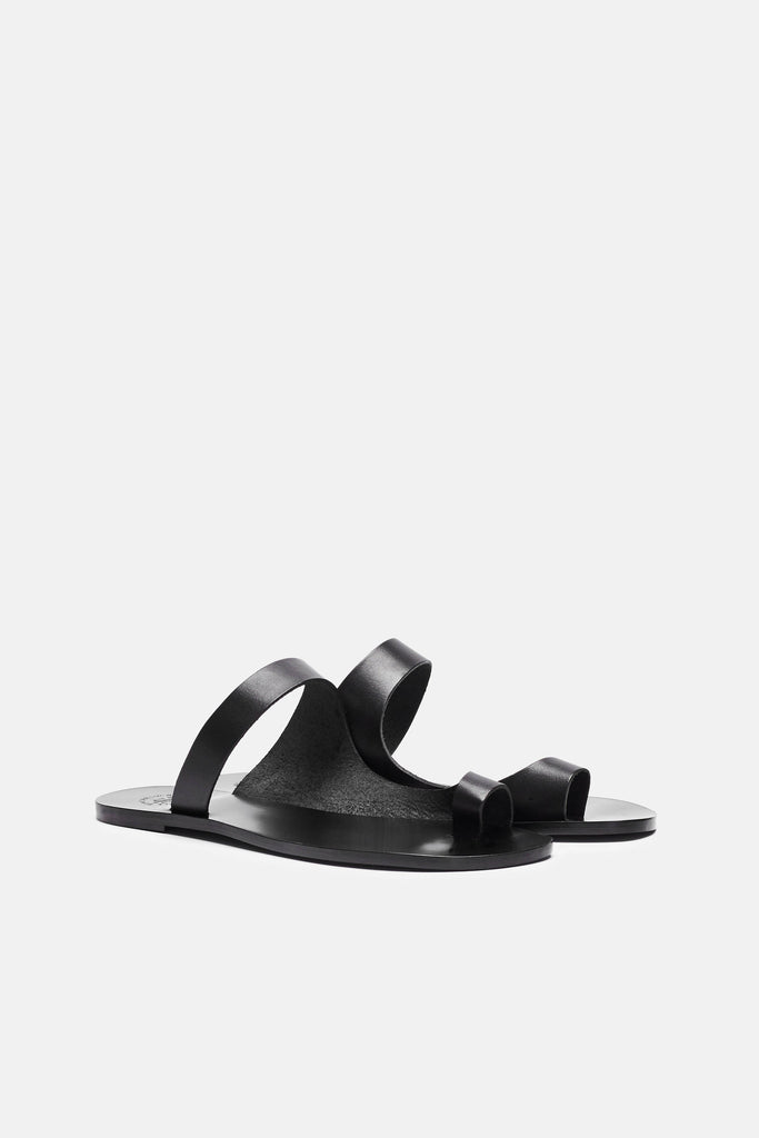 Dina Sandal - Black Vachetta – The Line