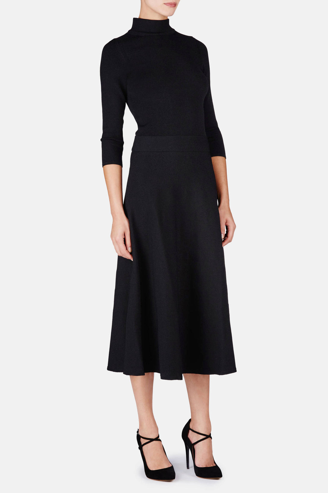 Venus A-Line Sweater Dress - Black – The Line