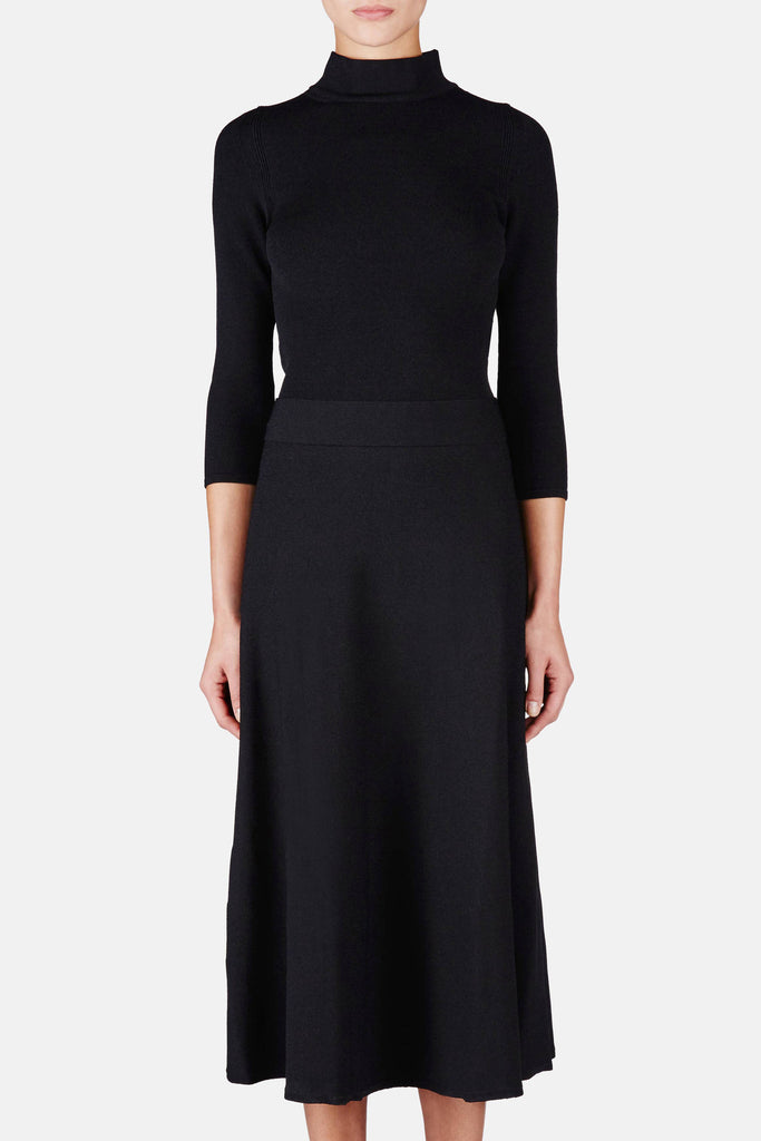 Venus A-Line Sweater Dress - Black – The Line