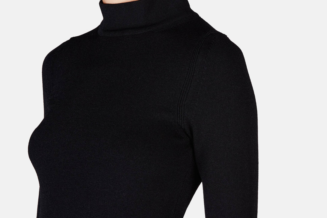 Venus A-Line Sweater Dress - Black – The Line